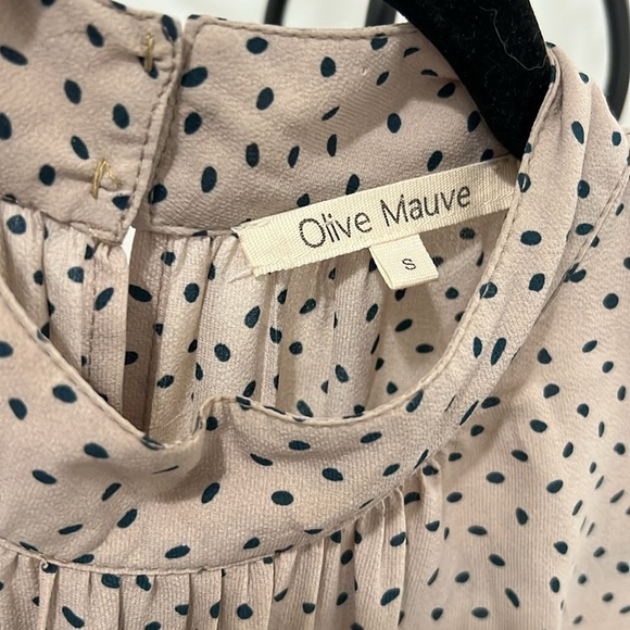 Olive Mauve Stylish Polka Dot Dress - Picture 10 of 10